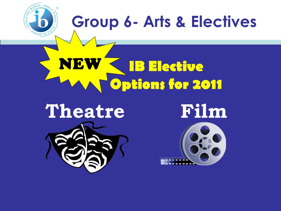 Group 6- Arts & Electives Theatre Film IB Elective Options for 2011 NEW
