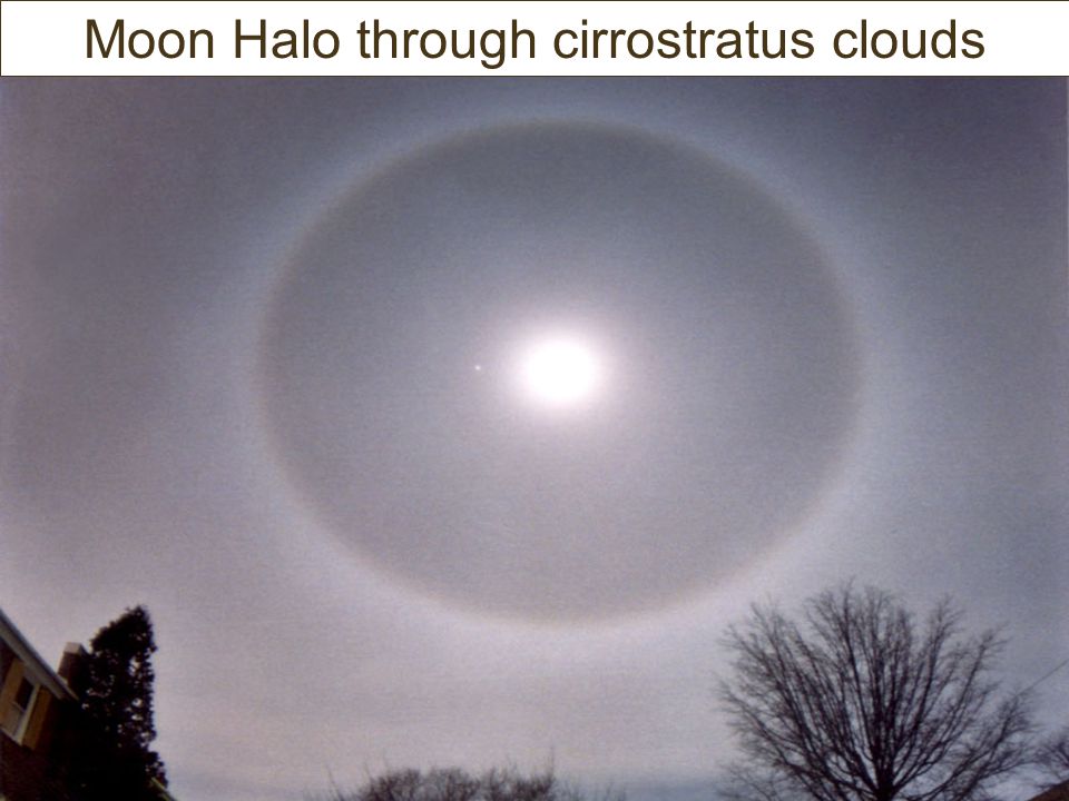 Moon Halo through cirrostratus clouds