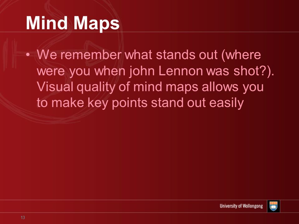 13 Mind Maps We remember what stands out (where were you when john Lennon was shot ).