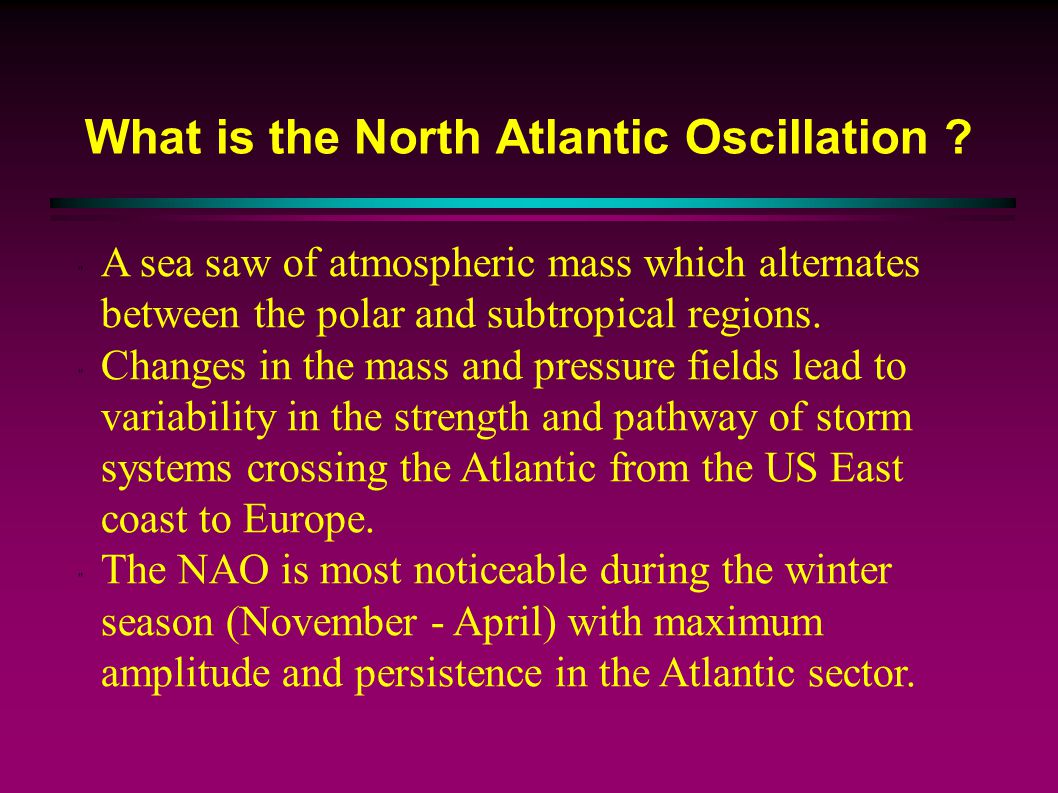 What is the North Atlantic Oscillation .
