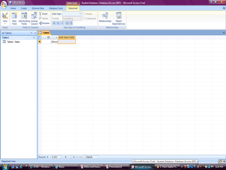 creating a blank database 1 open up microsoft access 2 click on student database access