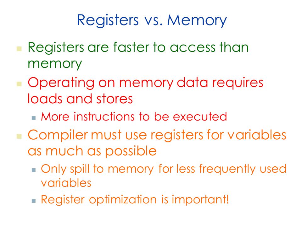 Registers vs.