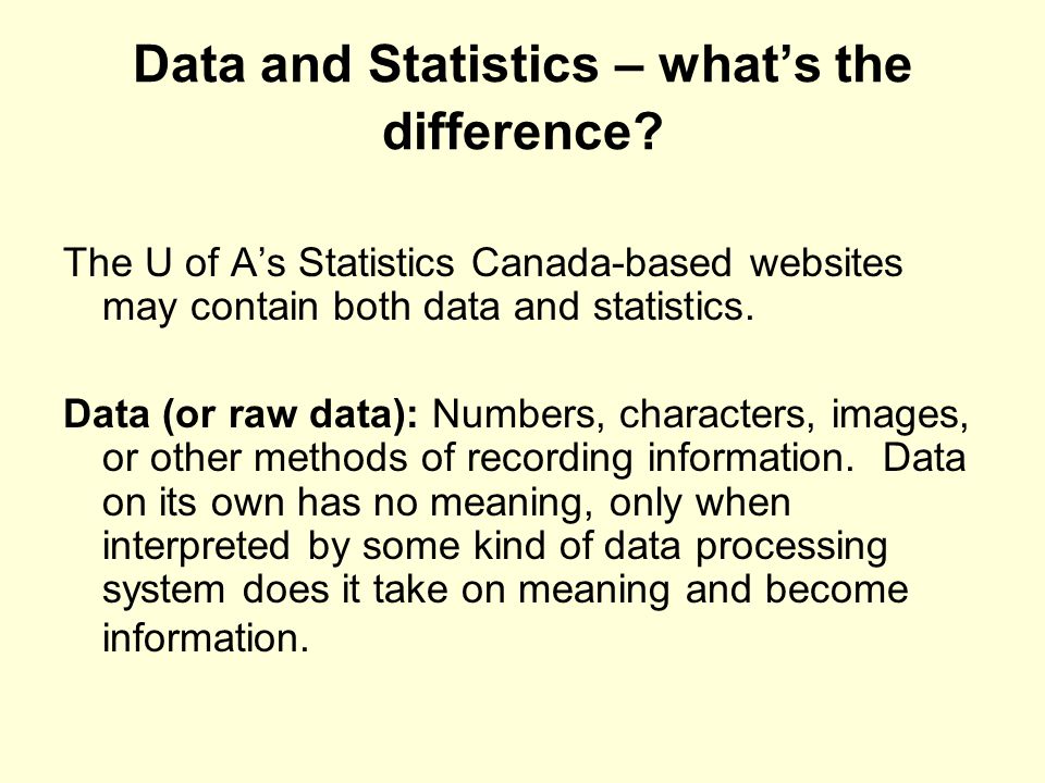 Data and Statistics – what’s the difference.