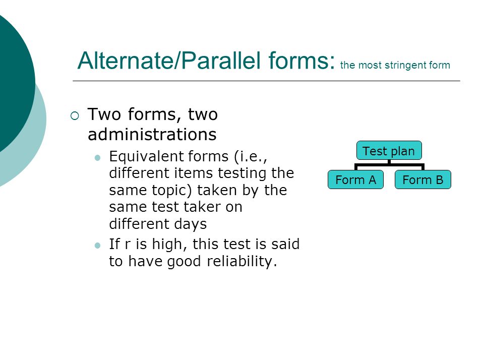 lesson seven reliability contents definition of reliability alternate form