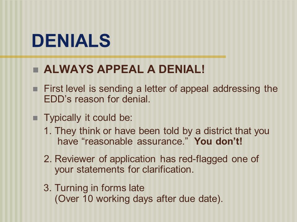 edd appeal letter