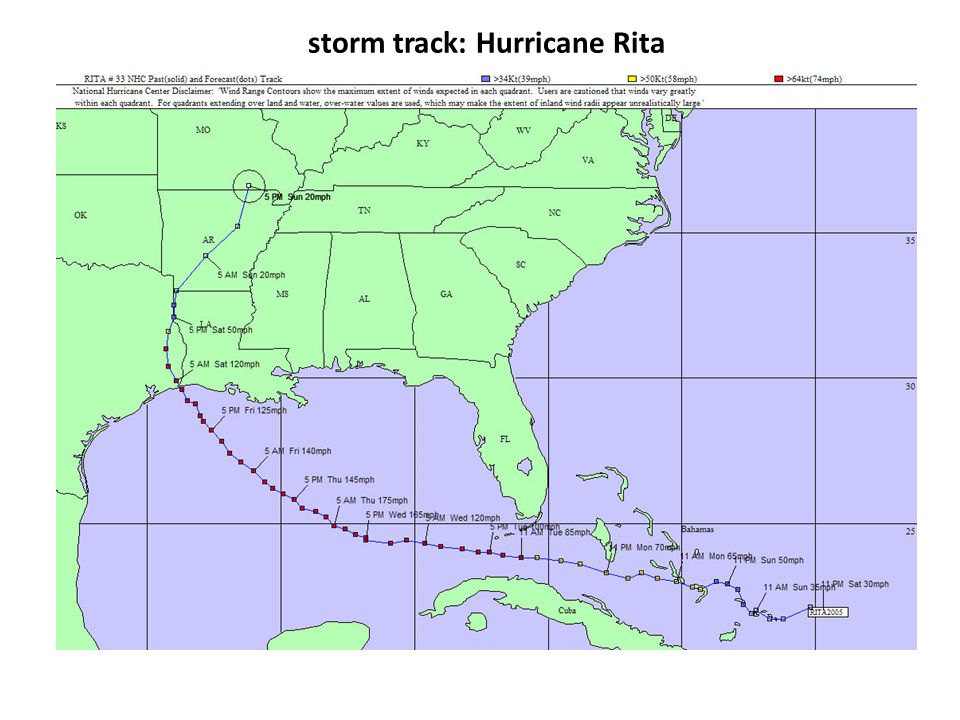 storm track: Hurricane Rita