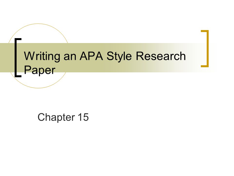 Guidelines for writing a paper in apa format