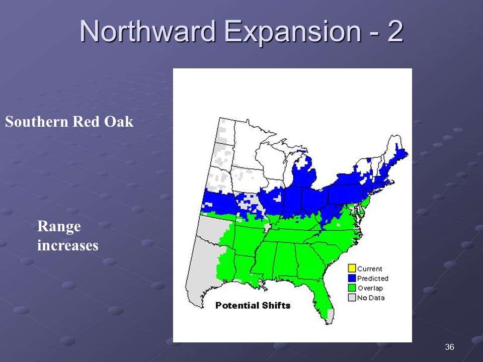 36 Northward Expansion - 2 Southern Red Oak Range increases