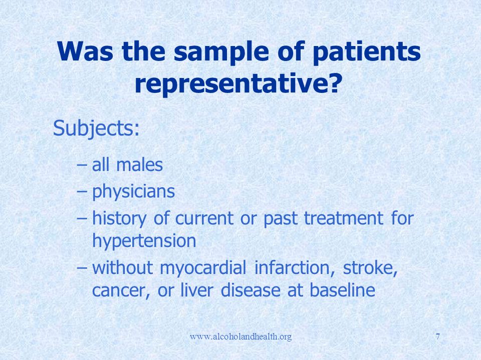 Was the sample of patients representative.
