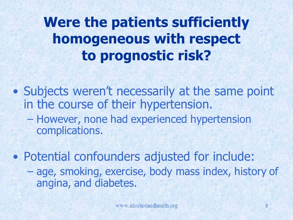 Were the patients sufficiently homogeneous with respect to prognostic risk.