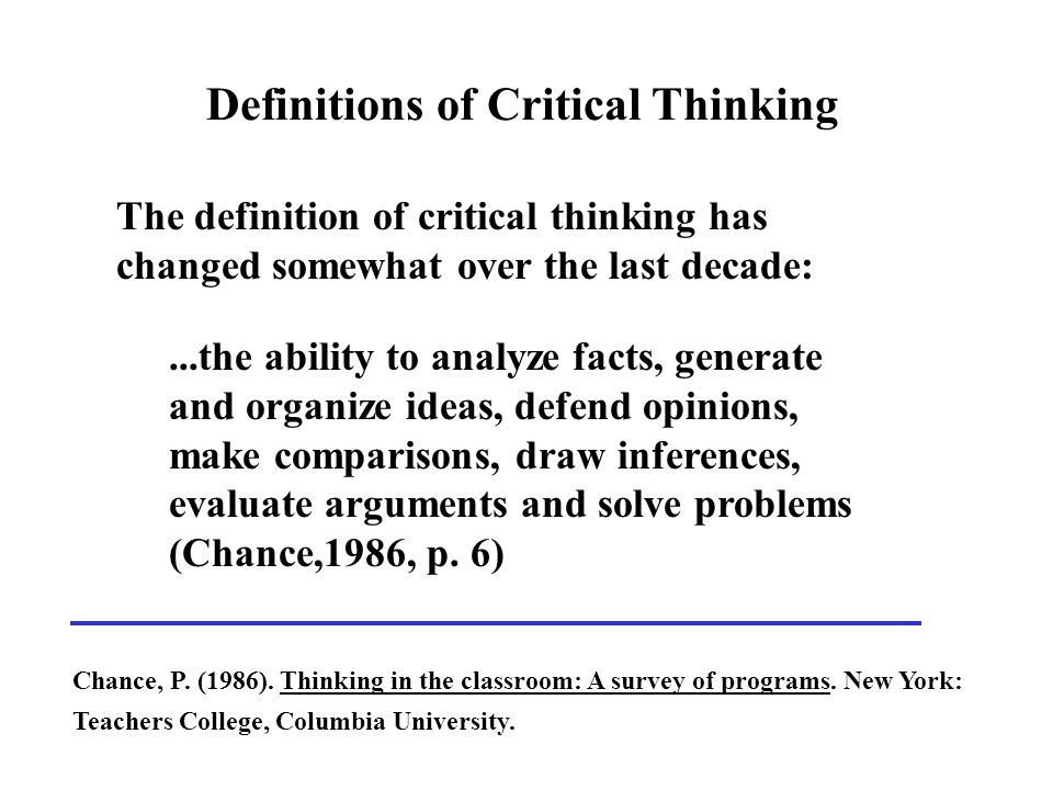 Critical thinking defintion