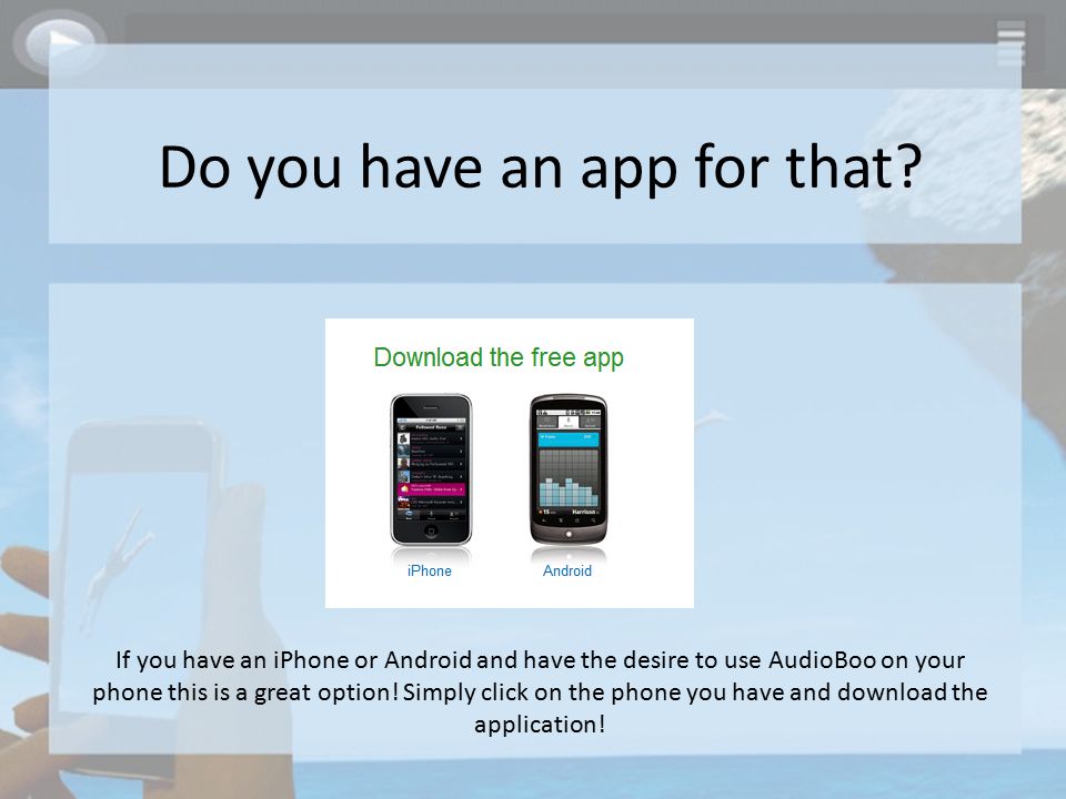 Do you have an app for that.