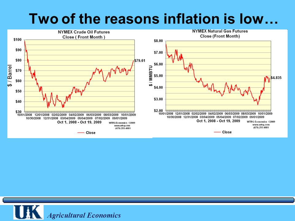 Agricultural Economics Two of the reasons inflation is low…