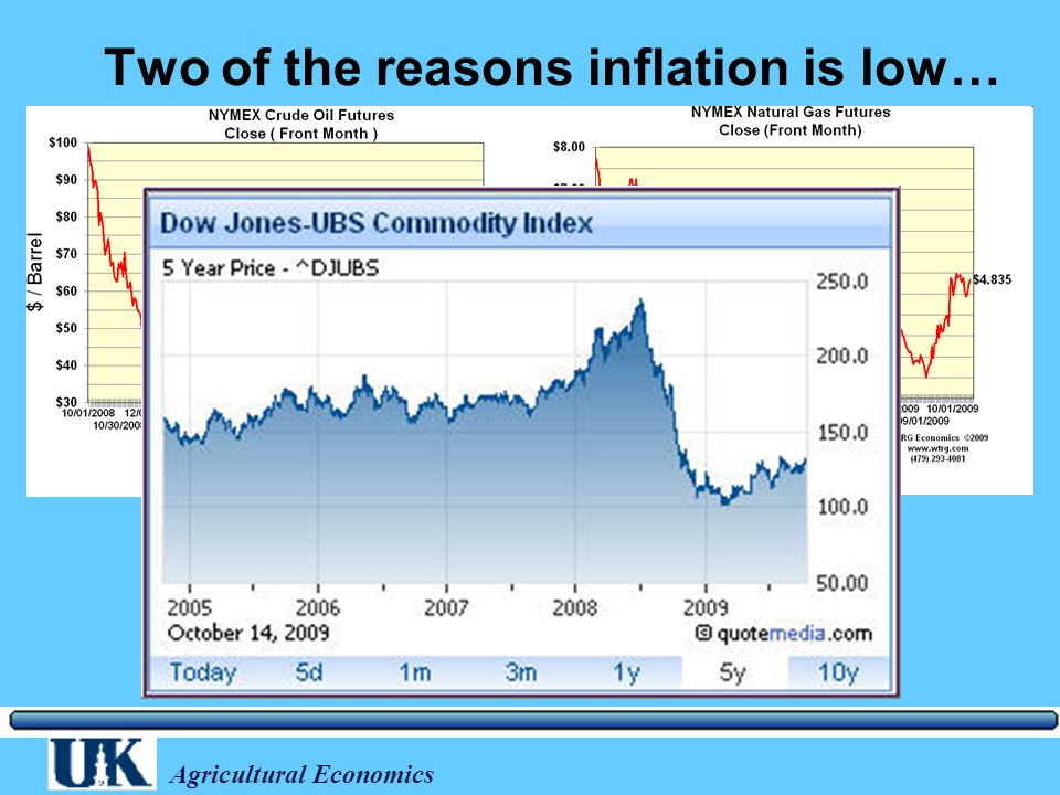 Agricultural Economics Two of the reasons inflation is low…