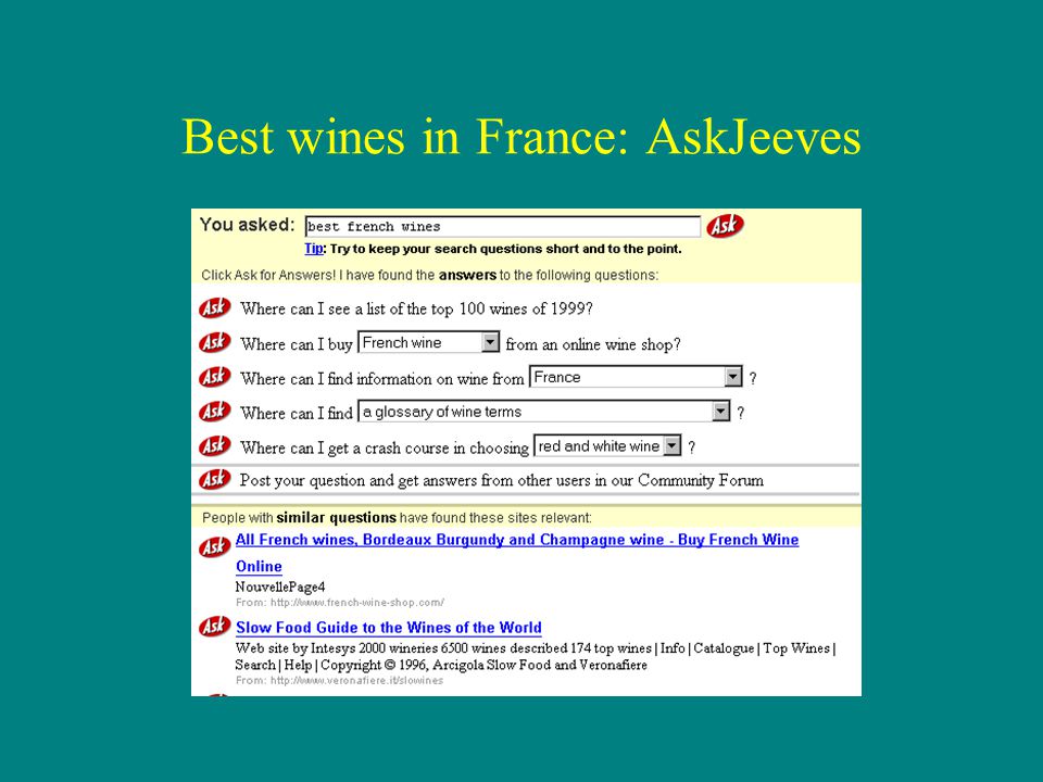 Best wines in France: AskJeeves