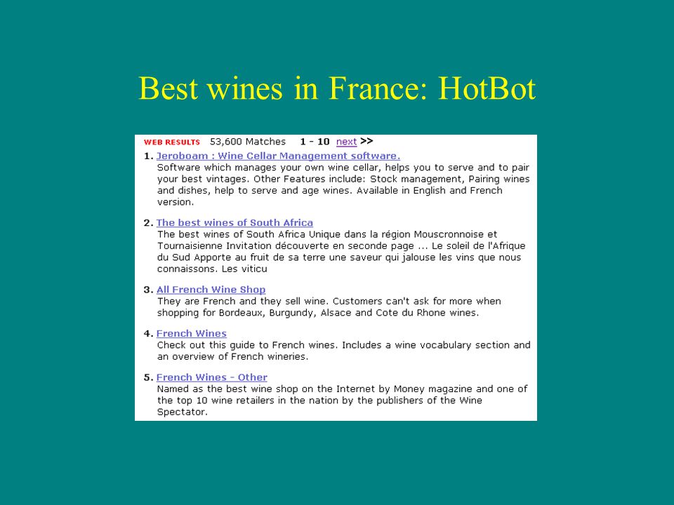 Best wines in France: HotBot