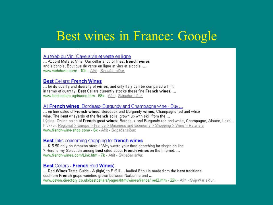 Best wines in France: Google