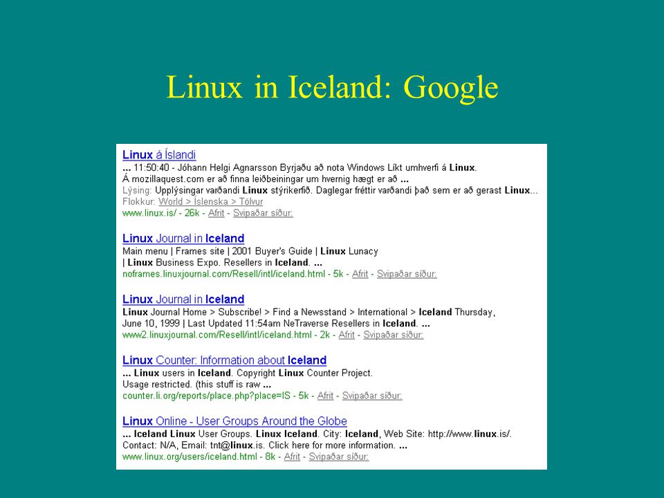 Linux in Iceland: Google