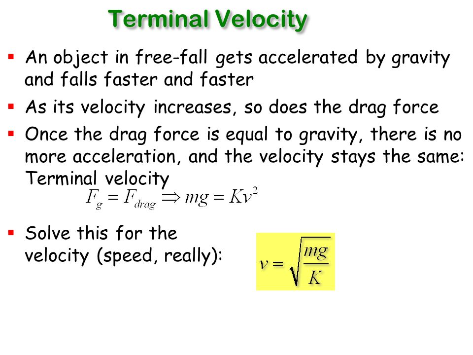 1 Physics For Scientists Engineers Phy 183 Chapter 4 Force 76 Terminal Velocity
