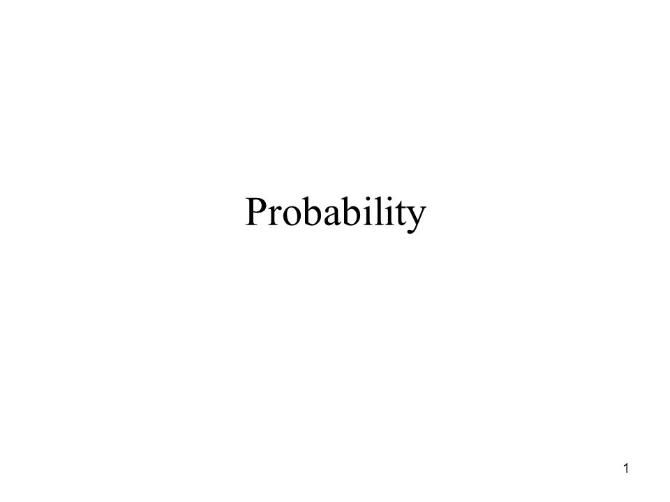 1 Probability