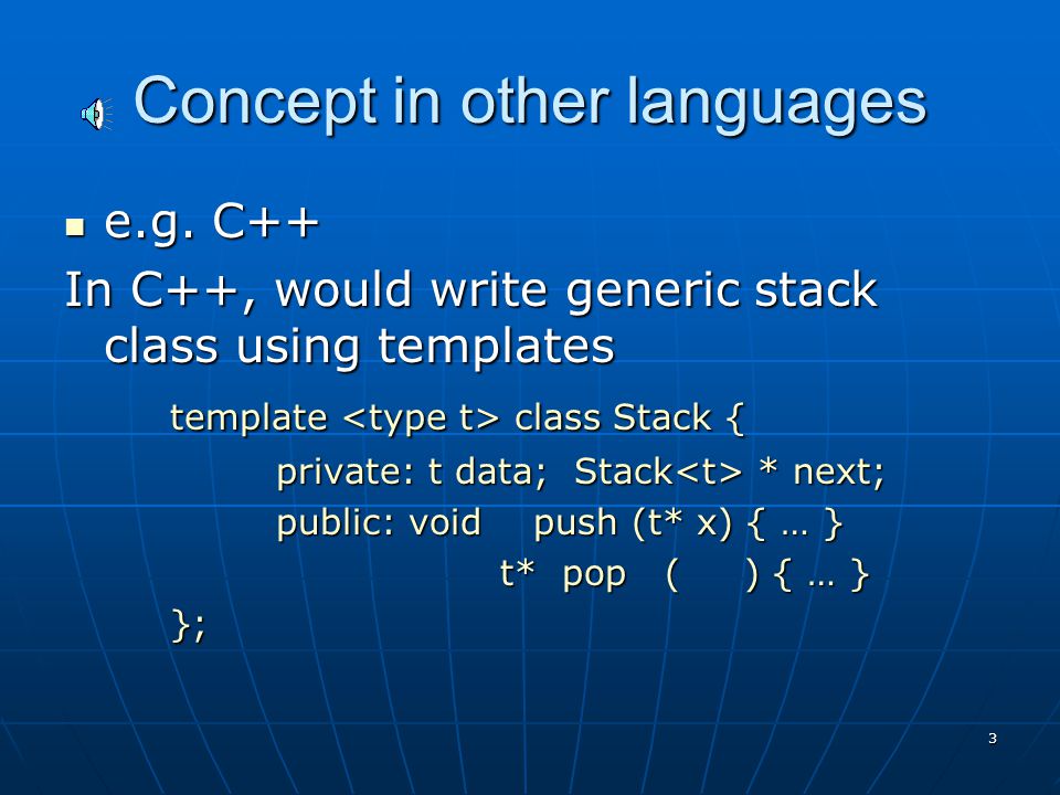 1 CS Generics L. Grewe 2 What is Generics? Data Structures that contain  data (such as lists) are not defined to operate over a specific type of. -  ppt download