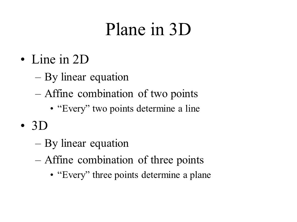 Lecture 3 Hyper Planes Matrices And Linear Systems Scott Rus 24 Plane In 3d Line
