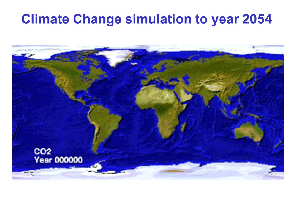 Climate Change simulation to year 2054