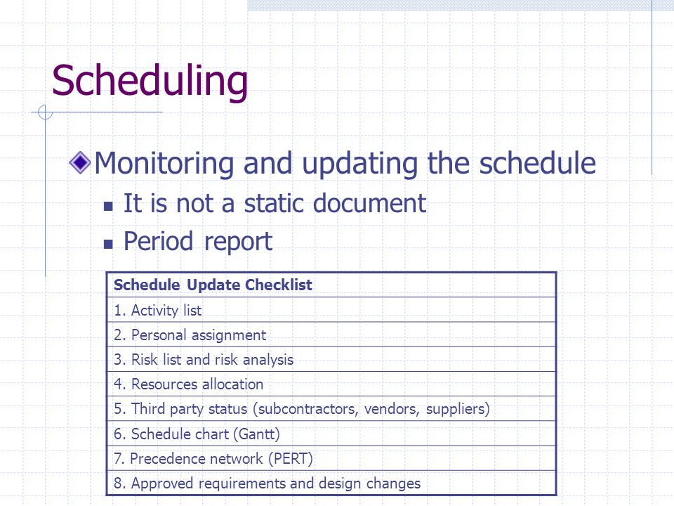 scheduling document