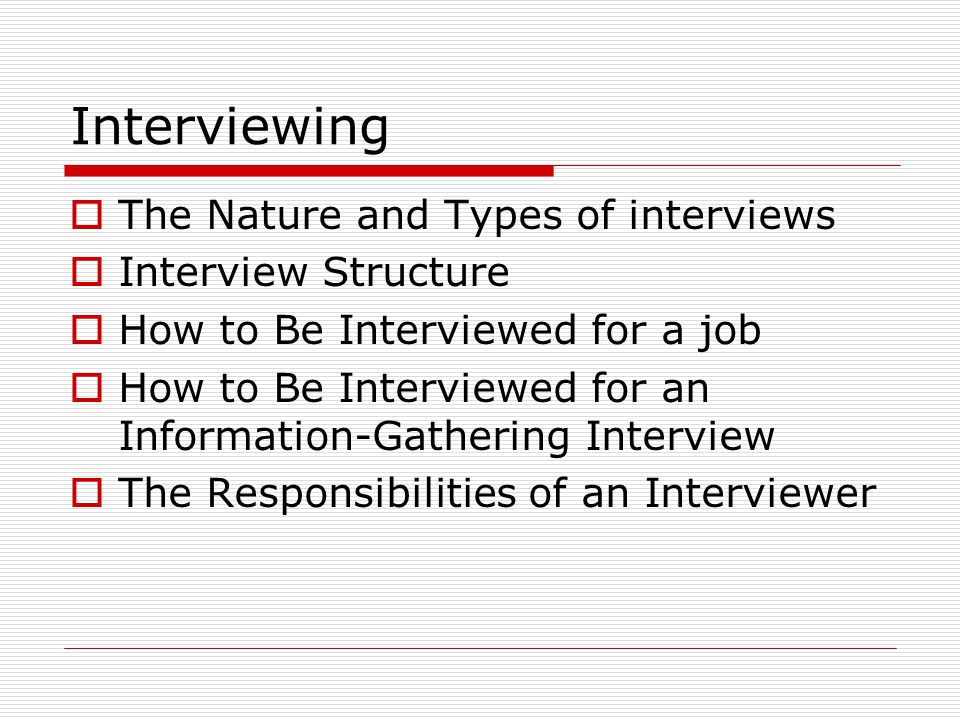 how to be interviewed