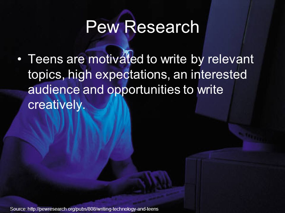Pew Research Teens are motivated to write by relevant topics, high expectations, an interested audience and opportunities to write creatively.