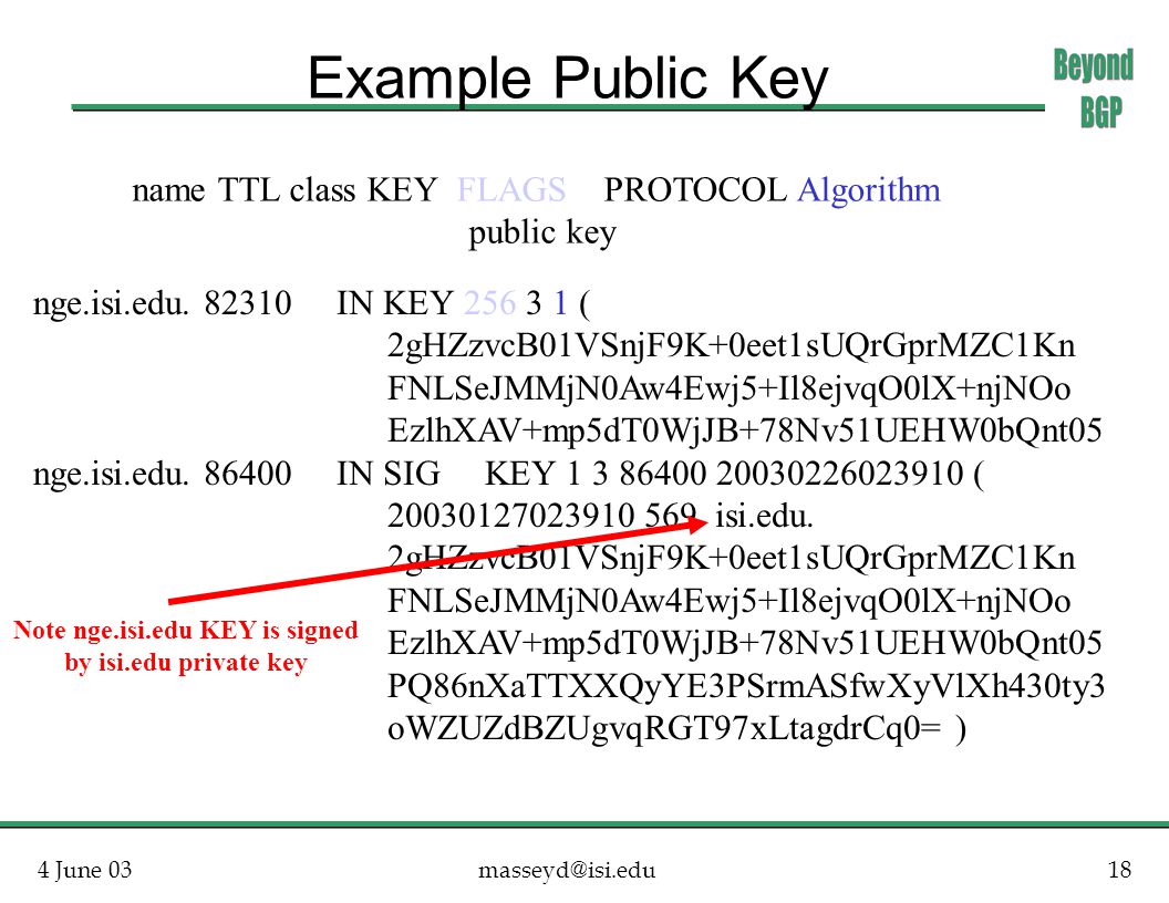 4 June Example Public Key nge.isi.edu.