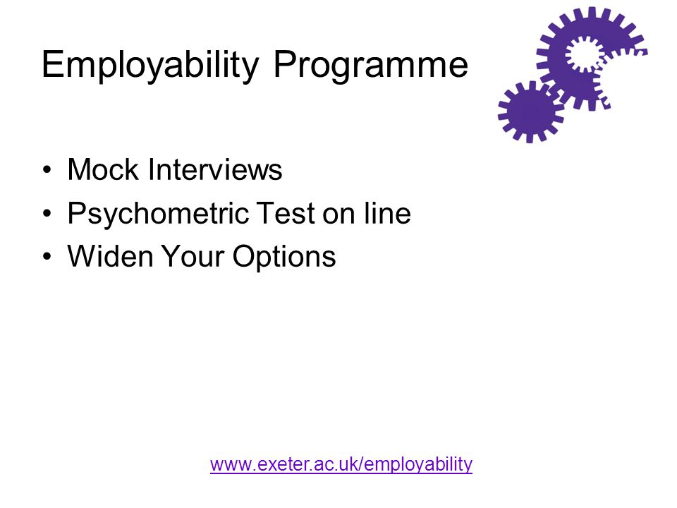 Employability Programme Mock Interviews Psychometric Test on line Widen Your Options