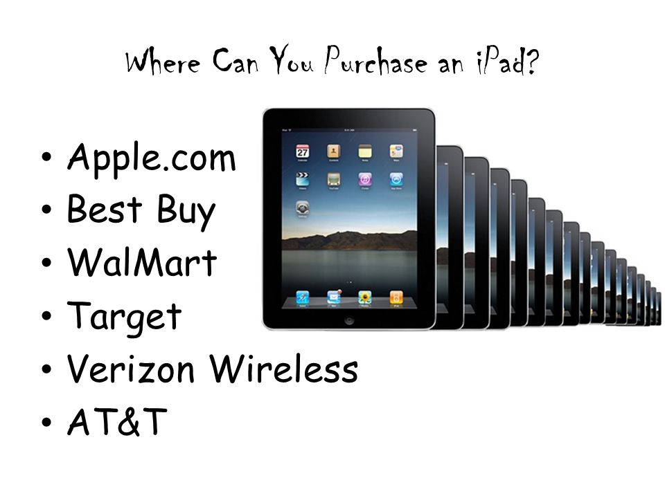 Where Can You Purchase an iPad Apple.com Best Buy WalMart Target Verizon Wireless AT&T