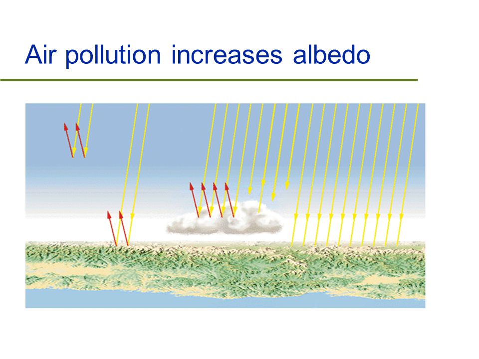 Air pollution increases albedo