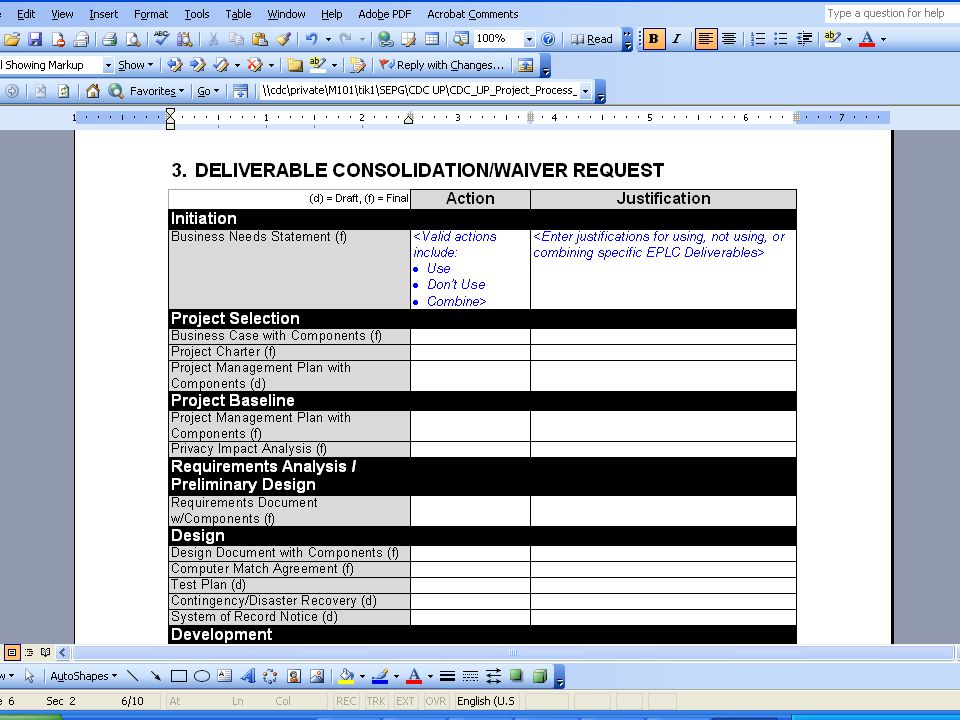11 How to Tailor Project Process Agreement template available in the CDC UP