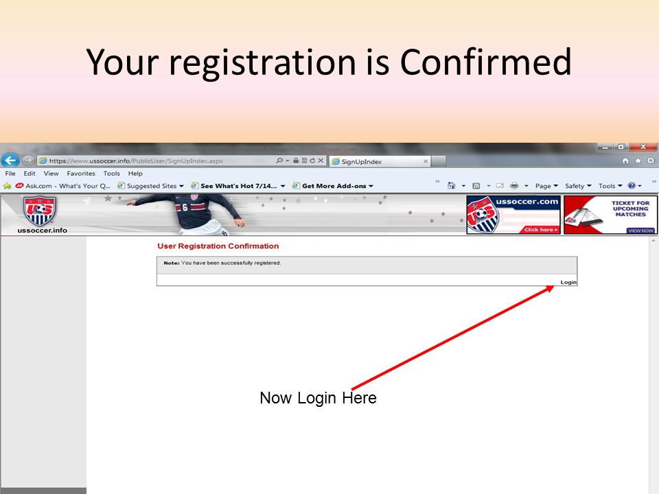 Your registration is Confirmed Now Login Here