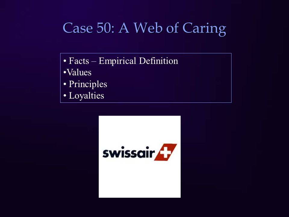 Case 50: A Web of Caring Facts – Empirical Definition Values Principles Loyalties