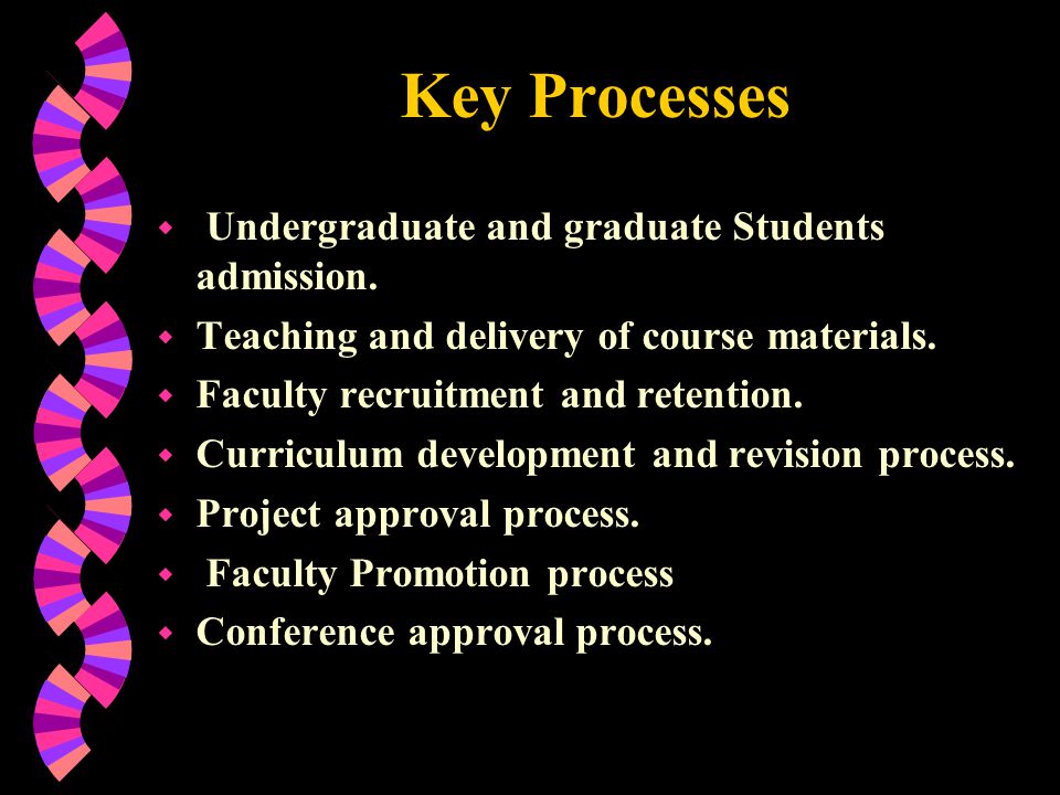 Key Processes w Undergraduate and graduate Students admission.