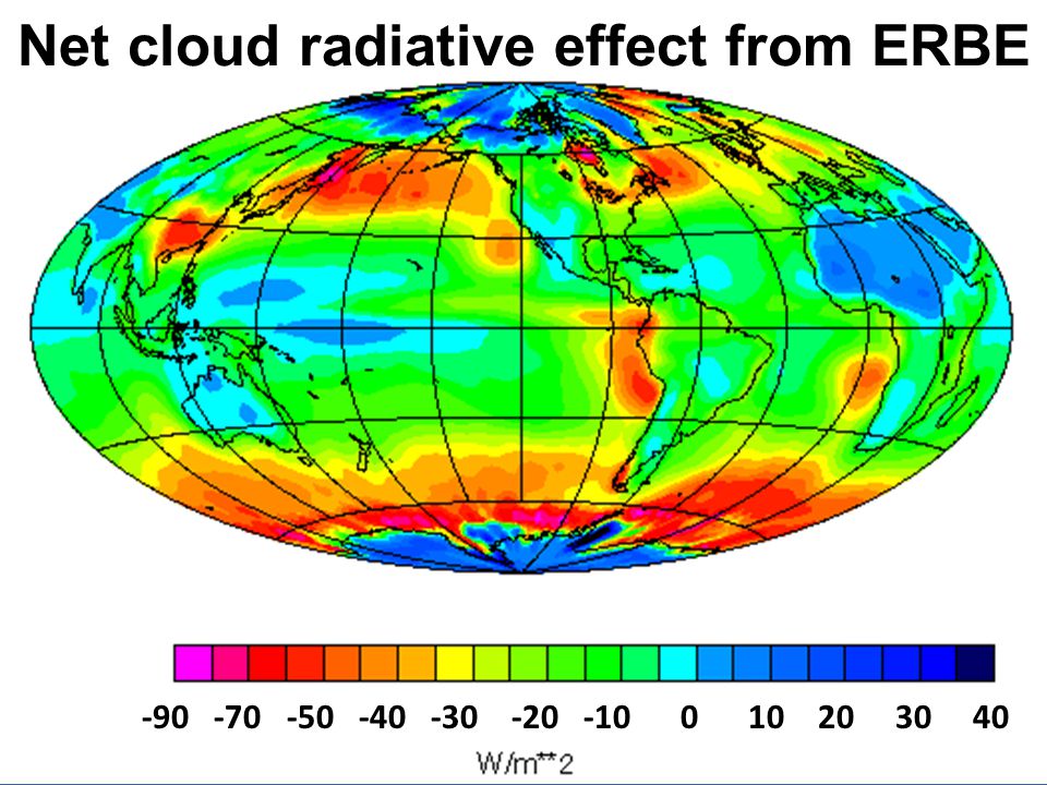 Net cloud radiative effect from ERBE