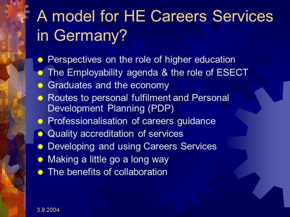 A model for HE Careers Services in Germany.