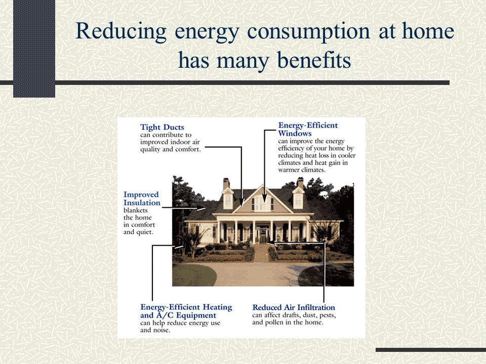 Reducing energy consumption at home has many benefits