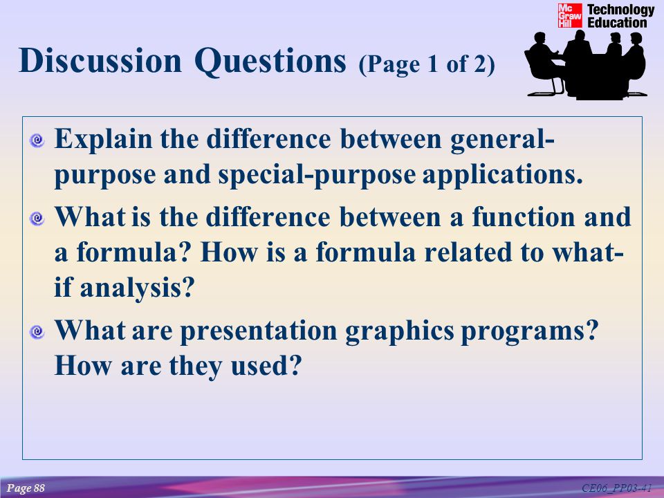 CE06_PP03-41 Explain the difference between general- purpose and special-purpose applications.