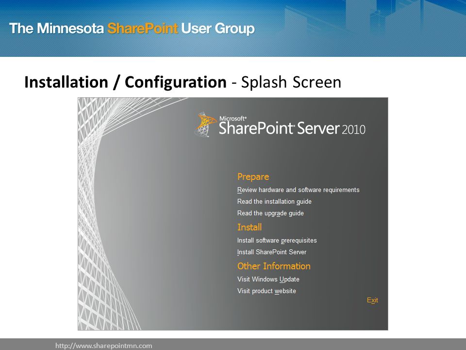 Installation / Configuration - Splash Screen