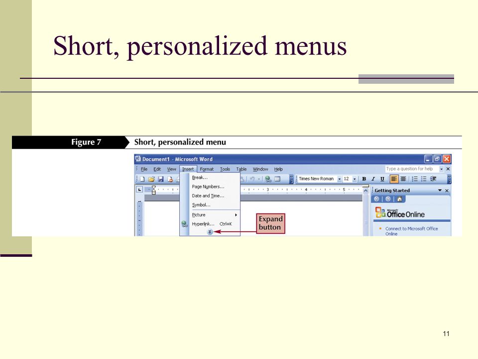 XP 11 Short, personalized menus