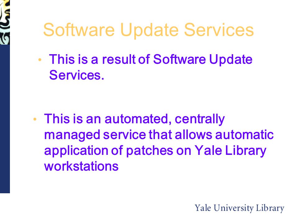 Software Update Services This is a result of Software Update Services.