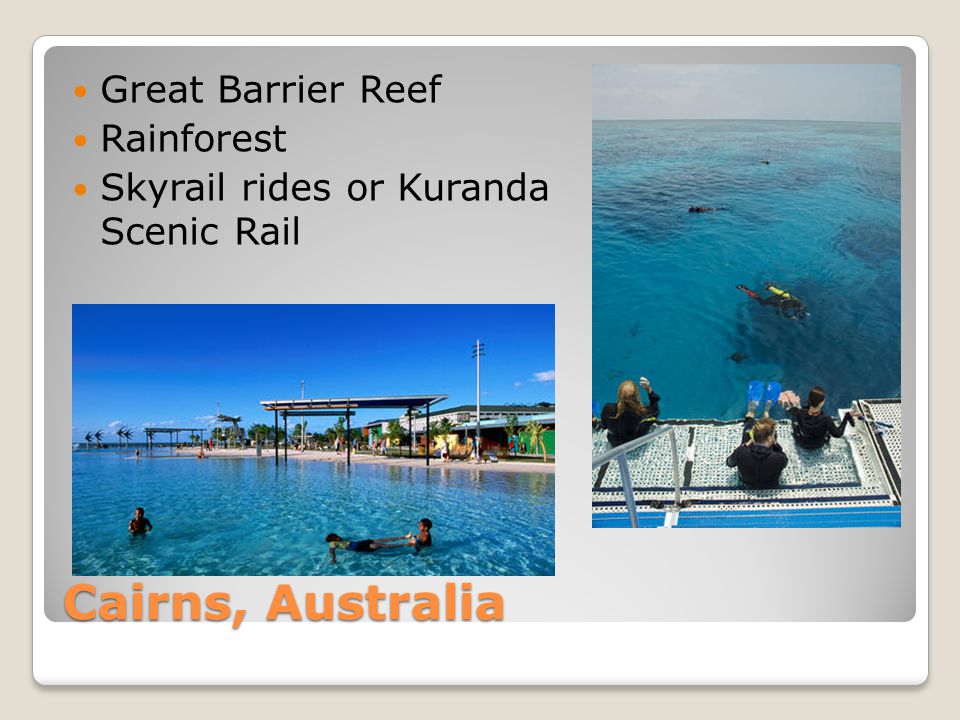 Cairns, Australia Great Barrier Reef Rainforest Skyrail rides or Kuranda Scenic Rail