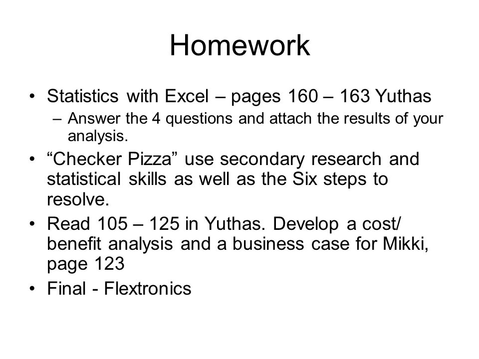 Answers To Statistics Homework