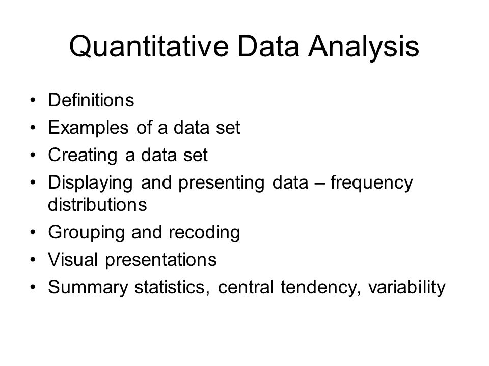 quantitative data analysis