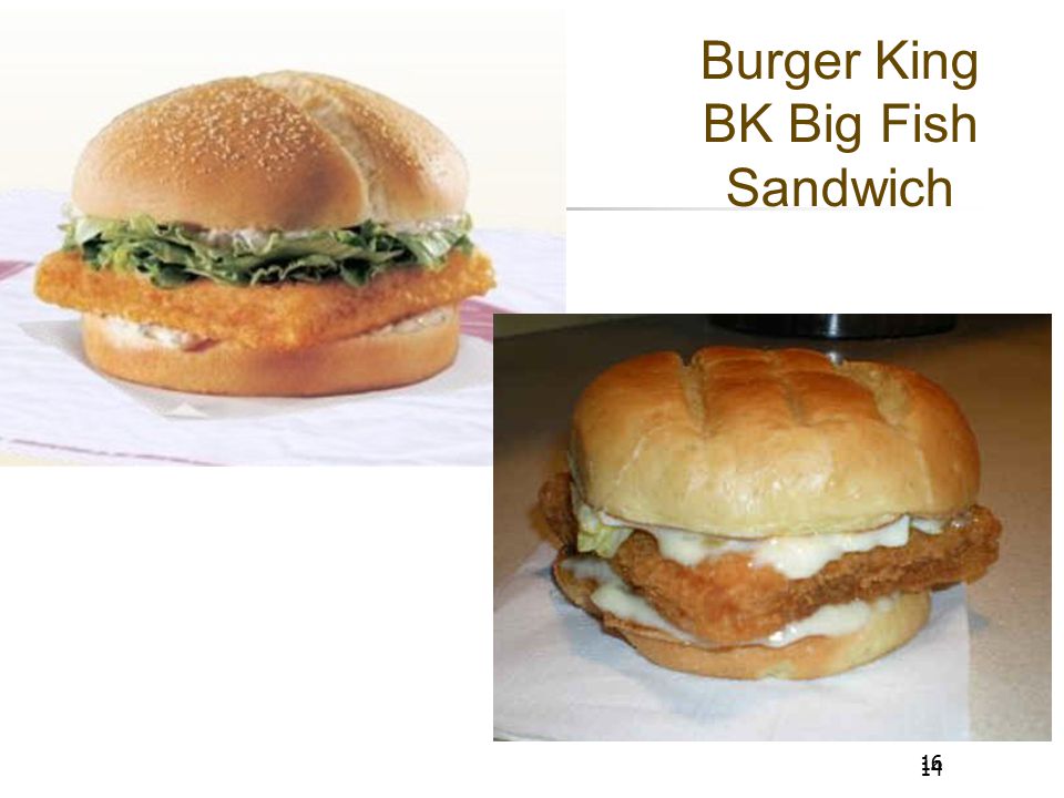 16 14 Burger King BK Big Fish Sandwich