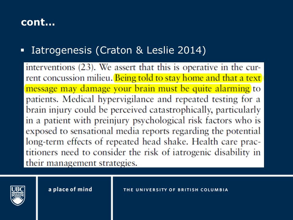 cont…  Iatrogenesis (Craton & Leslie 2014)